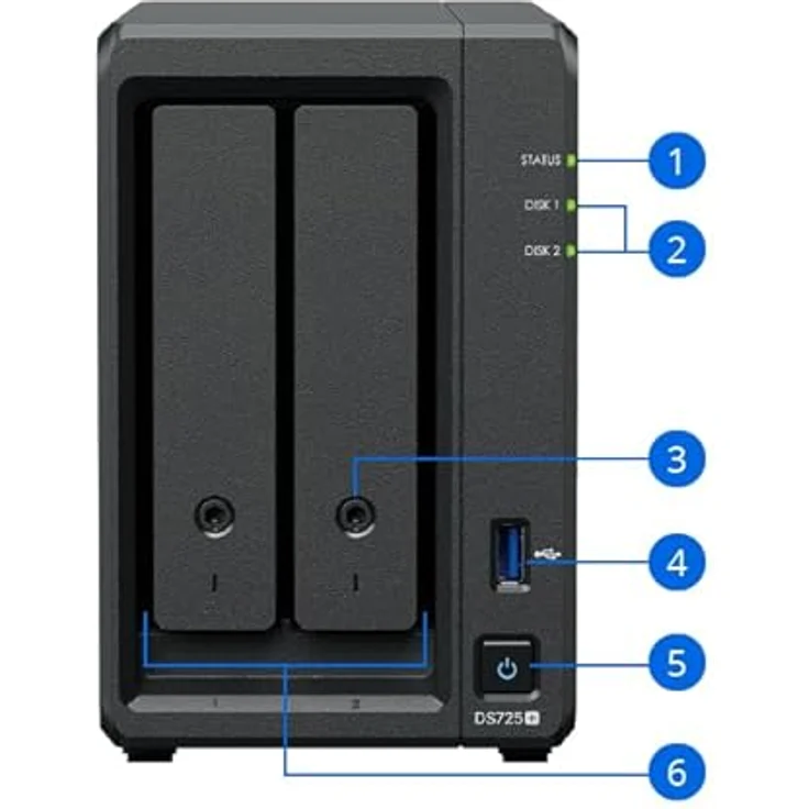 Synology Diskstation DS725+, NAS mit 2-Bay, ideal für Datensicherung und Medienstreaming – Bild 4