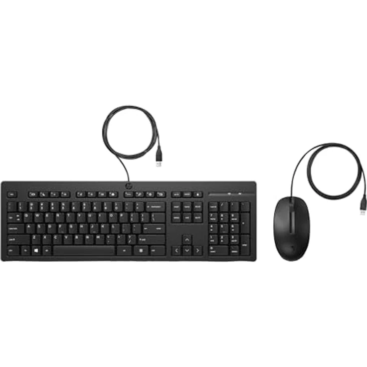 HP 225 Tastatur-und-Maus-Set, 100% Full Size, USB, QWERTZ, Deutsch, Schwarz – Bild 2