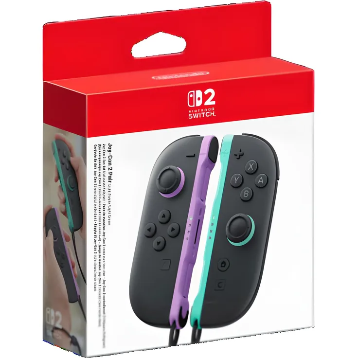 Nintendo Joy-Con 2 Set, Gamepad mit HD Rumble 2 und Motion Controls, hellviolett/hellgrün für Switch 2