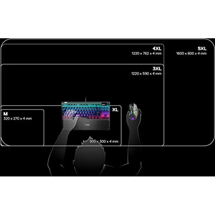 SteelSeries QcK Prism Cloth - Gaming Mouse Pad – 2 Zonen RGB-Beleuchtung – Echtzeit-Eventbeleuchtung – Größe XL – Bild 4