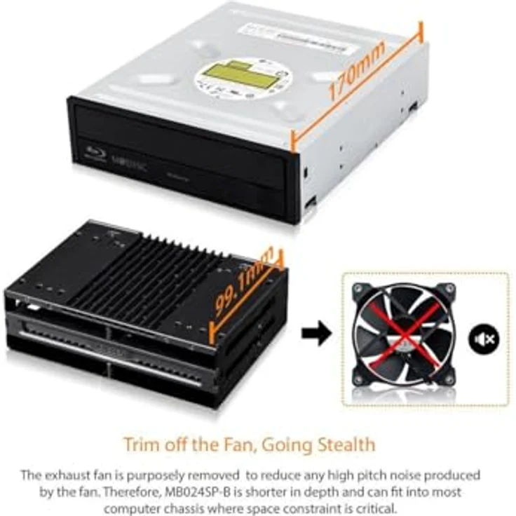 ICY DOCK Tray-Less 4X 2,5 SAS/SATA SSD/HDD Mobile Rack für 5,25 Zoll Schacht | flexiDOCK MB024SP-B, Schwarz – Bild 4