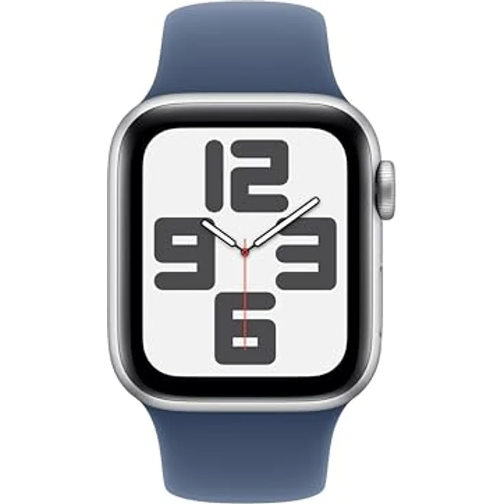 Apple Watch SE (2. Generation) GPS 40 mm Smartwatch mit Aluminiumgehäuse in Silber und Sportarmband in Denim (S/M) - Fitness und Schlaftracker, Unfallerkennung, Herzfrequenzmesser, Retina Display – Bild 2