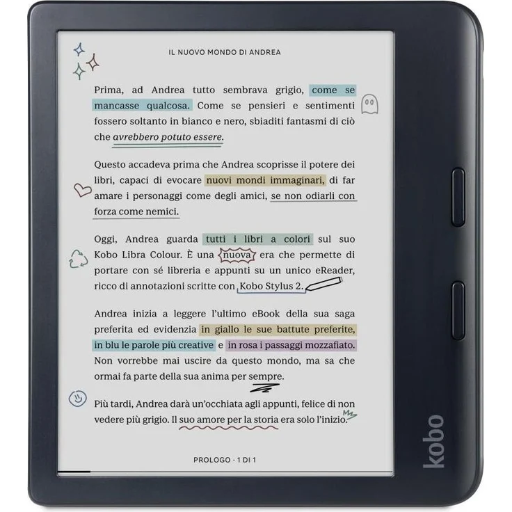 Kobo Libra 2, 7 Zoll E-Book Reader mit 32 GB Speicher, Stylus Bundle, wasserdicht, Bluetooth