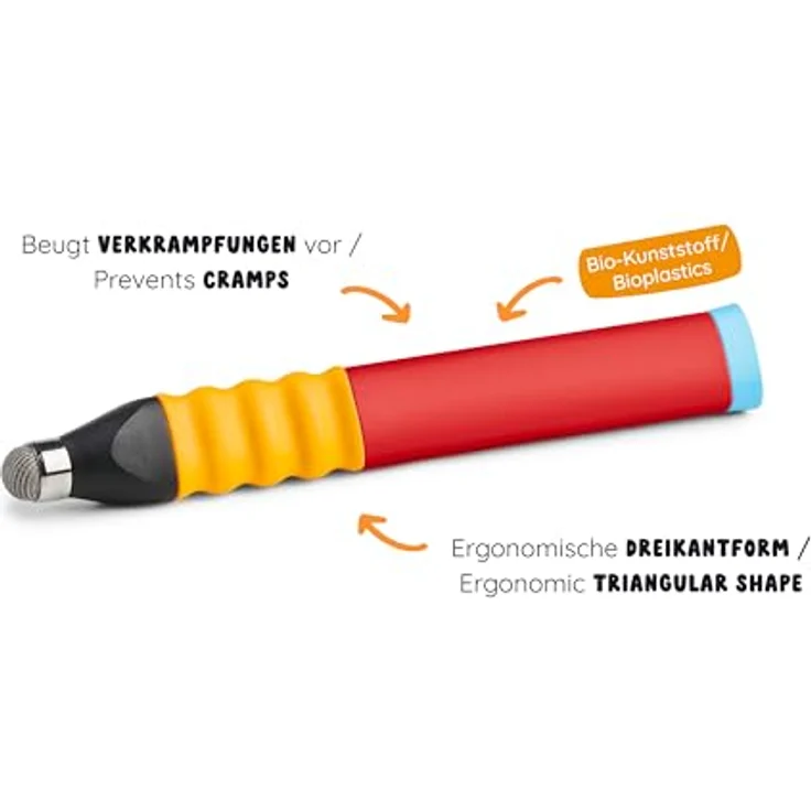 EDURINO Eingabestift - Ergonomischer Stift aus Bio-Kunststoff für Edurino, rot, für Links- und Rechtshänder – Bild 3