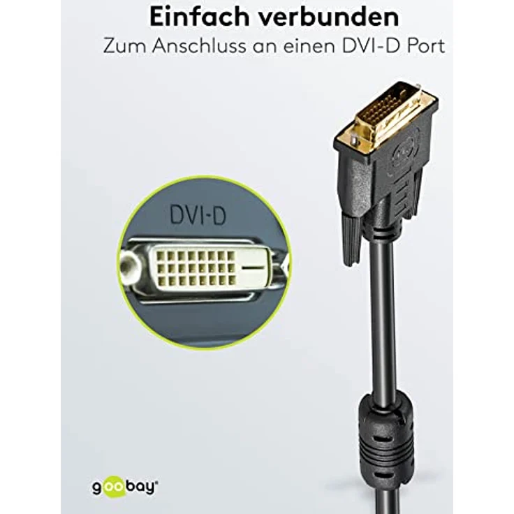 Wentronic goobay - DVI-Kabel - DVI-D (M) bis DVI-D (M) - 2,0m - Daumenschrauben - Schwarz (93110) – Bild 6