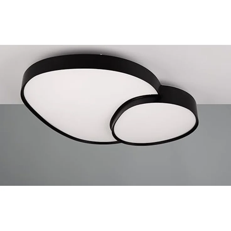 Trio Leuchten Deckenleuchte Rise 647519232, Metall Schwarz matt, Schirm Kunststoff Weiß, inkl. 45 Watt LED, Dimmbar, Lichtfarbe einstellbar – Bild 4