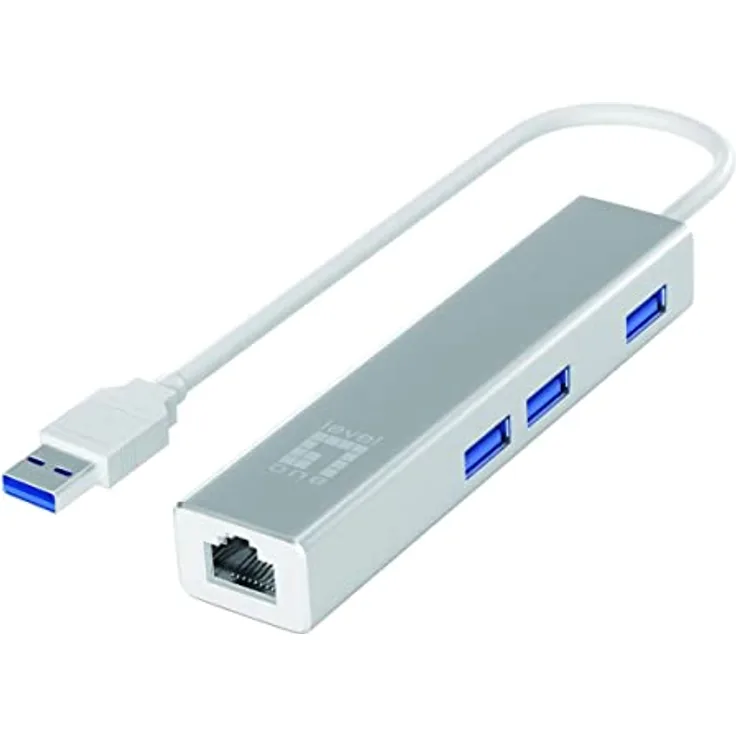 LevelOne USB-0503 Gigabit USB Netzwerkadapter mit USB Hub