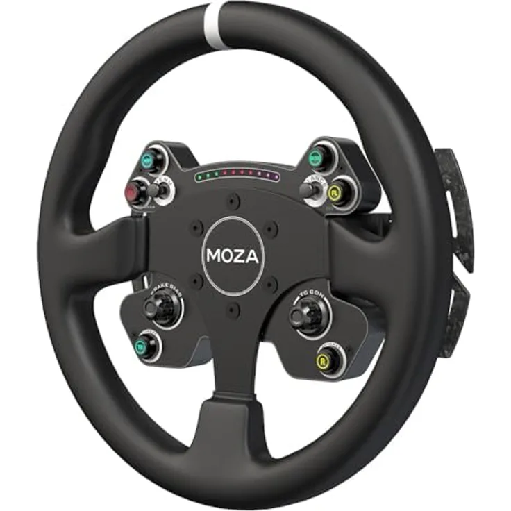 MOZA RACING CS V2P Steering Wheel, 13 Zoll Gaming-Lenkrad mit Aluminium- und Carbonbauweise, Schwarz, kompatibel mit MOZA Wheelbases
