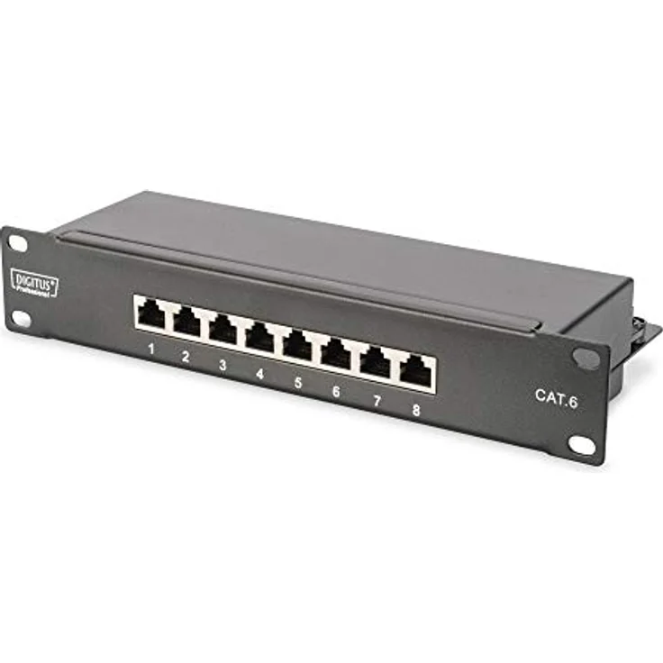 DIGITUS 10-Zoll Set - Netzwerk-Schrank 9HE - Fachboden - Steckdosenleiste - 8-Port Patch-Panel - 8-Port Gigabit-Switch – Bild 5