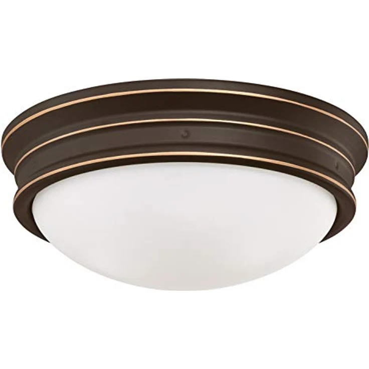 Westinghouse Lighting Zweiflammige Deckenleuchte Sophia, 33 cm, geölte Bronze mit Opalmilchglas – Bild 2