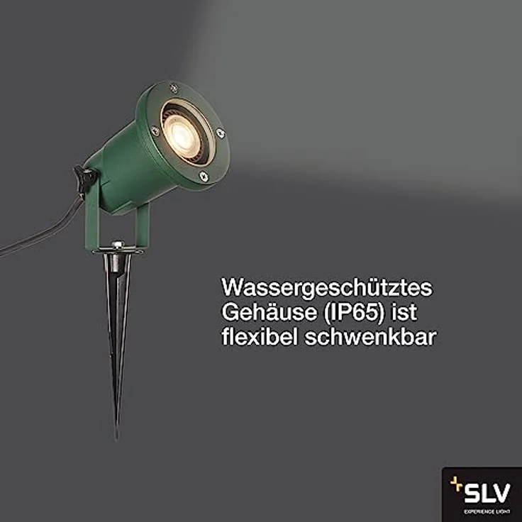 SLV NAUTILUS XL | Außenlampe für die Beleuchtung von Garten, Terrasse, Pflanzen, Wegen, Teich, Aussen-Leuchte, Außen-Strahler | IP65, GU10, 1,5 m Kabel, grün – Bild 4