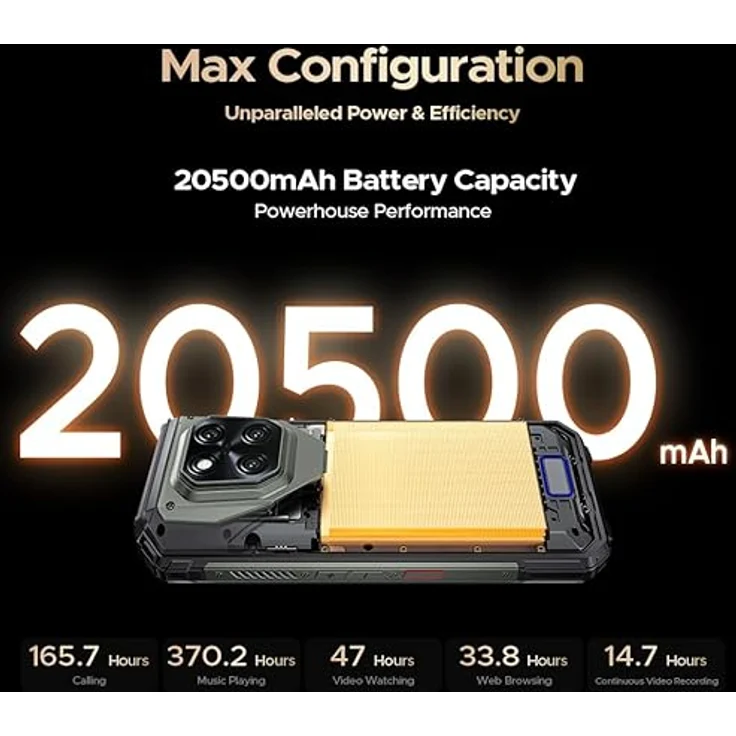 DOOGEE V Max Play 5G VIP Edition, 6,78″ FHD+ 120 Hz Display, 36GB RAM, 512GB, 200 MP KI-Kamera, tragbarer Projektor, NFC, Dual-SIM, IP69K, Rüstung Schwarz – Bild 3