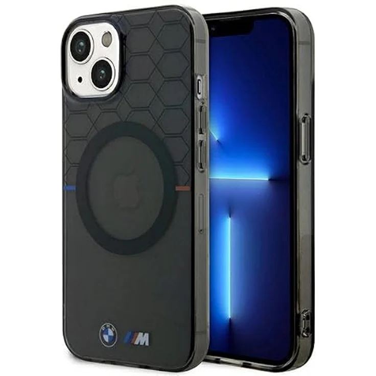 BMW Pattern MagSafe Case für iPhone 14 Plus, stilvolle Handyhülle in grau mit luxuriösem Design – Bild 1