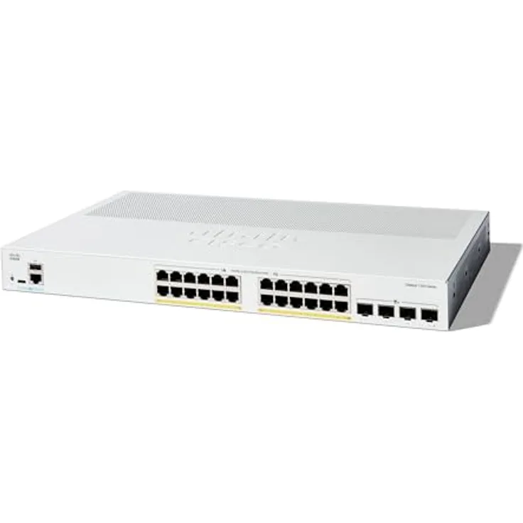 Cisco Catalyst 1300-24P-4X-Managed-Switch, 24-Port-GE, PoE, 4 x 10-GE-SFP+, eingeschränkter Lebenszeitschutz (C1300-24P-4X)