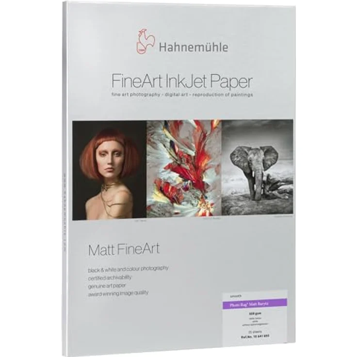 Hahnemühle Photo Rag® Matt Baryta, mattes Inkjet-Fotopapier, 100% Baumwolle, 308 g/m², weiß – Bild 1