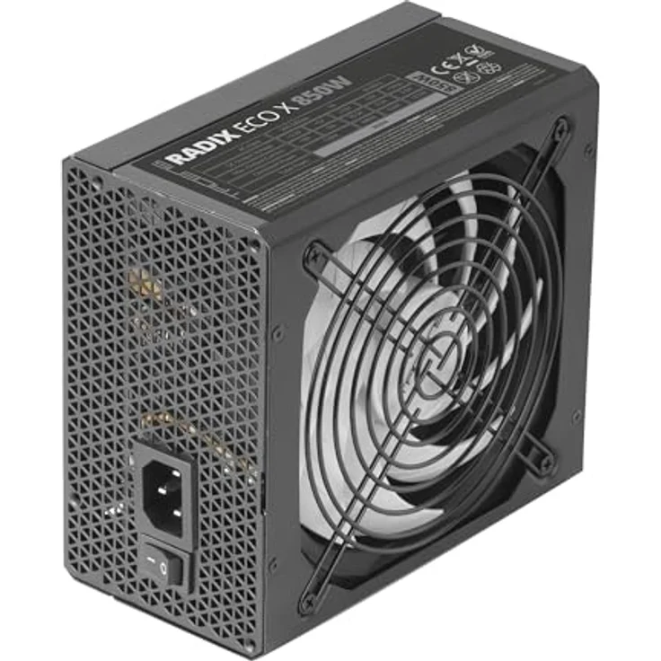 TACENS Radix ECO X 850, ATX Netzteil 850W mit 87% Effizienz, 6 Jahre Garantie, ultra-leiser AI-RPM 140mm FDB-Lüfter, flache Kabel, Schwarz – Bild 2