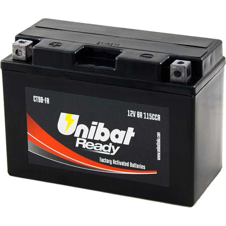 Unibat ct9b FA, Motorradbatterie mit 115 A Kaltstartstrom, wartungsfrei, 12 V, 8 Ah