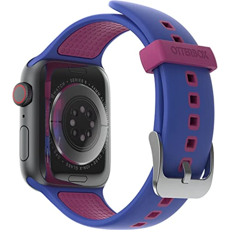 OtterBox All Day Uhrenarmband für Apple Watch Series 9/8/7/6/SE 2. gen/SE 1. gen/5/4/3 - 42mm/44mm/45mm, Blau/Lila - Strapazierfähiges Silikonband, angenehme Haptik, antimikrobiell – Bild 1