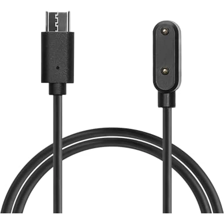 kwmobile USB C Ladekabel für Huawei Band 9 / Band 8 / Watch Fit 2 / Watch Fit mini, 100 cm lang, schnelles und zuverlässiges Aufladen in Schwarz