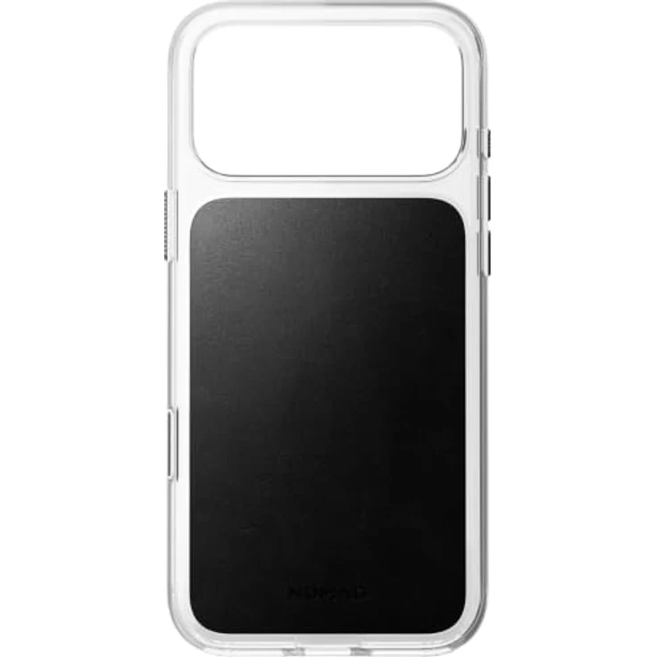 Nomad Clear Leather Case für iPhone 18 Pro Max/17 Pro Max, transparent mit schwarzem Horween-Ledereinsatz – Bild 1