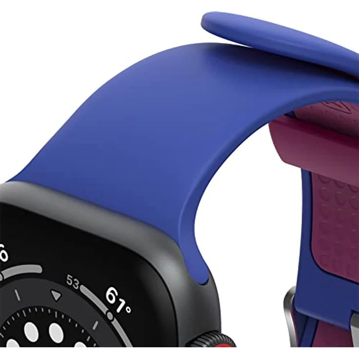 OtterBox All Day Uhrenarmband für Apple Watch Series 9/8/7/6/SE 2. gen/SE 1. gen/5/4/3 - 42mm/44mm/45mm, Blau/Lila - Strapazierfähiges Silikonband, angenehme Haptik, antimikrobiell – Bild 5