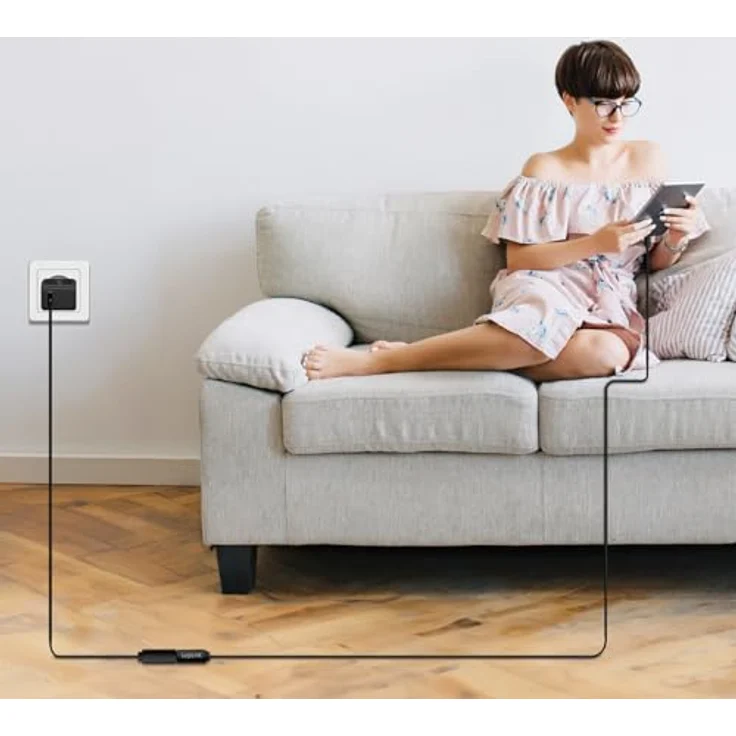 Logilink CU0211 - USB 2.0 Typ-C Verlängerungskabel mit PD Unterstützung (PowerDelivery), Schwarz, 2m Kabellänge – Bild 2