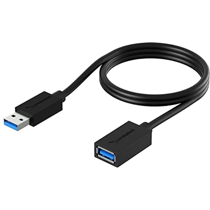 Sabrent USB Verlängerung 3.2 gen 1 Kabel 90cm, USB A Stecker auf A Buchse, Verlängerungskabel 5Gbps Superschnelle, für USB-Stick, Tastatur, Drucker, Scanner, PS4/5, USB Hub, externe Festplatte usw