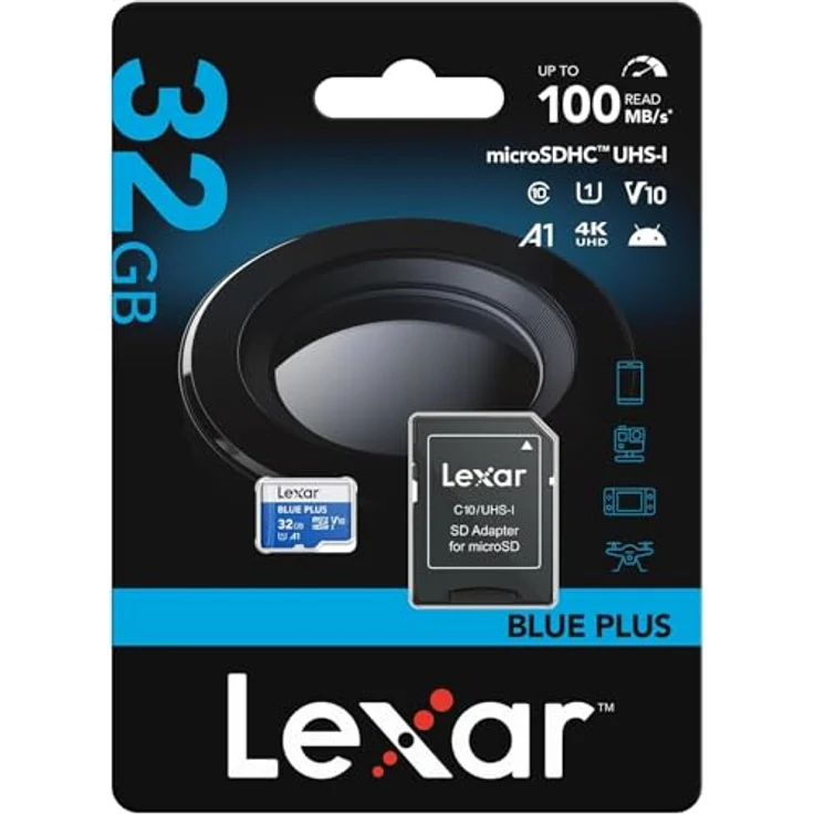 Lexar microSDHC Blue Plus UHS-I V10, 32 GB mit SD Adapter, Lesegeschwindigkeit 100MB/s – Bild 3