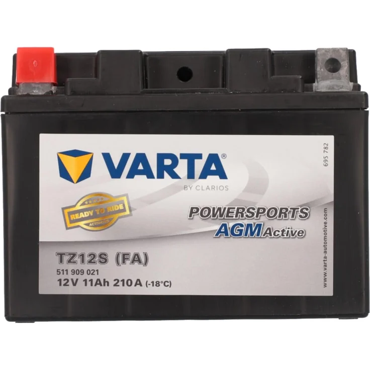 VARTA Powersports Motorradbatterie TZ12S (FA), 11 Ah / 210 A, wartungsfrei, AGM-Technologie, hohe Vibrationsfestigkeit – Bild 1