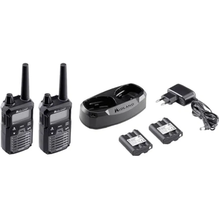 Midland XT70 Pro Walkie-talkies, Dualband Funkgeräte mit 12 km Reichweite, IPX4 wasserdicht, Gunmetal Grey