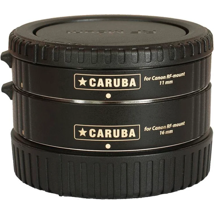 Caruba Extension Tube Set Canon Chrom (Typ II) RF Serie, Makro-Zwischenring für Canon RF Kameras, Objektivkonverter zur Detailfotografie
