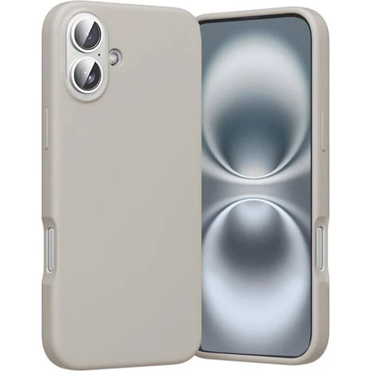 Vention KUHM0-10 Etui für iPhone 16, MagSafe-kompatible Flüssigsilikon Hülle in Grau mit erhöhtem Kantenschutz und robusten Magneten