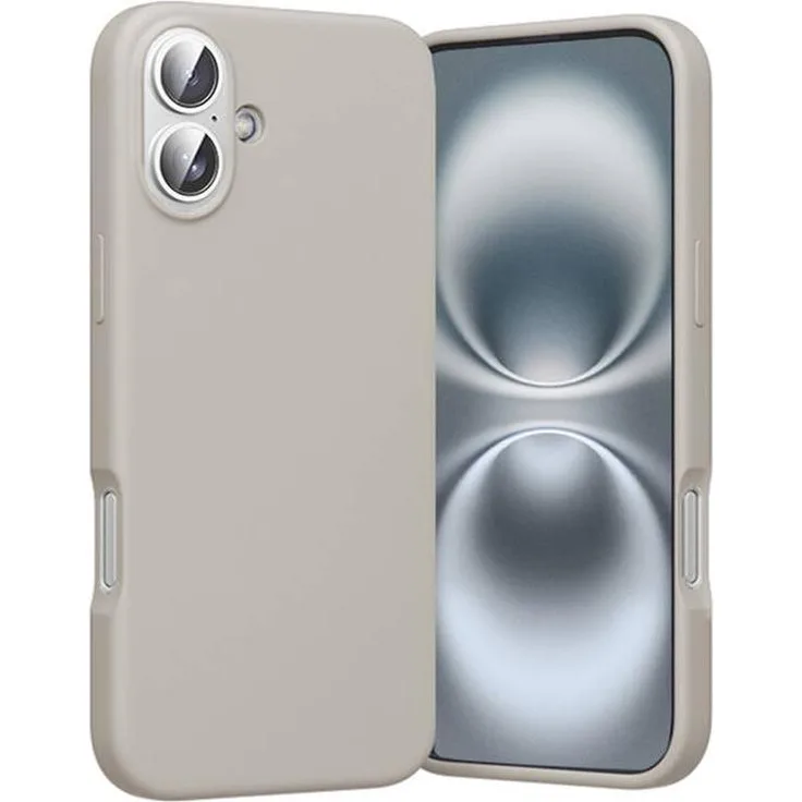 Vention KUHM0-10 Etui für iPhone 16, MagSafe-kompatible Flüssigsilikon Hülle in Grau mit erhöhtem Kantenschutz und robusten Magneten