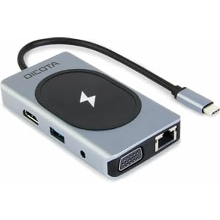 Dicota USB-C 10-in-1 Charging Hub, 4K PD 100W, Aluminiumgehäuse, silber – Bild 3