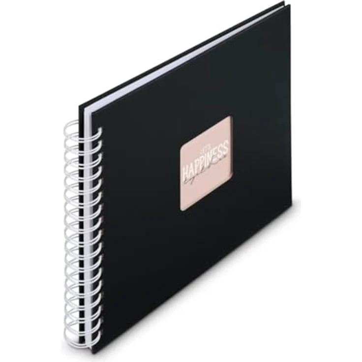 Hama Spiral-Album "Fine Art", 28x24 cm, 50 weiße Seiten, New Black mit Einstecktasche und Strukturpapier – Bild 1