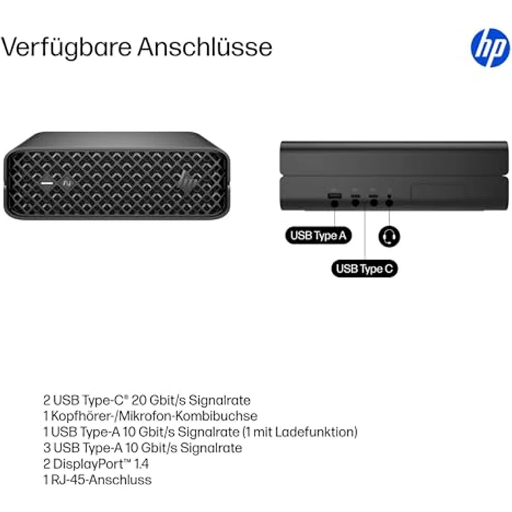 HP Z2 Mini G1i, Workstation mit Intel Core Ultra 9 285K, 64 GB RAM, 1 TB SSD, NVIDIA RTX PRO 2000, Windows 11 Pro, schwarz – Bild 9