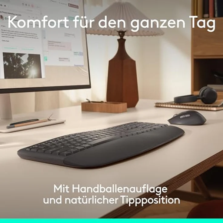 LOGITECH Signature Comfort Plus MK880, kabelloses Maus- und Tastaturset mit ergonomischer Handballenauflage, SmartWheel und bis zu 36 Monate Akkulaufzeit, Graphite – Bild 4