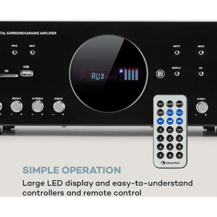 Auna Verstärker Stereo 5.1 Amplifier 2x120W digital Bluetooth Radio USB – Bild 5