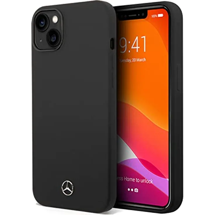 Mercedes-Benz MEHCP14MSILBK Hülle für iPhone 14 Plus 6,7" Schwarz Hardcase Silicone Line