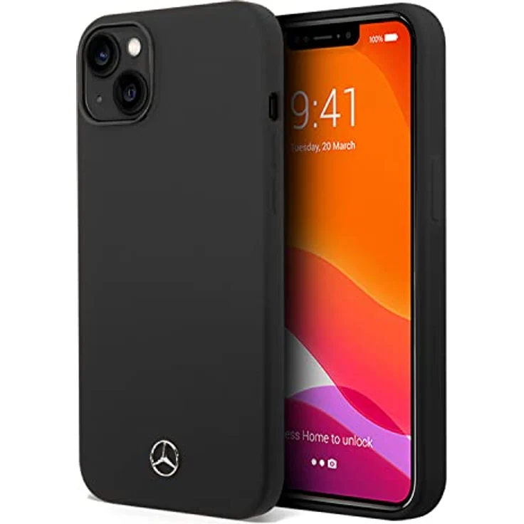 Mercedes-Benz MEHCP14MSILBK Hülle für iPhone 14 Plus 6,7" Schwarz Hardcase Silicone Line – Bild 1