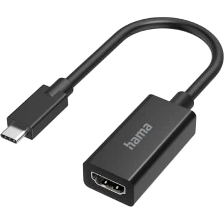Hama USB C auf HDMI Adapter, 4K Ultra HD 30 Hz (USB C Adapter zum Anschluss von PC, Laptop, MacBook, Tablet, iPad an Monitor, TV, Beamer, kompatibel mit Thunderbolt 3, 4, edles Gehäuse), schwarz – Bild 4