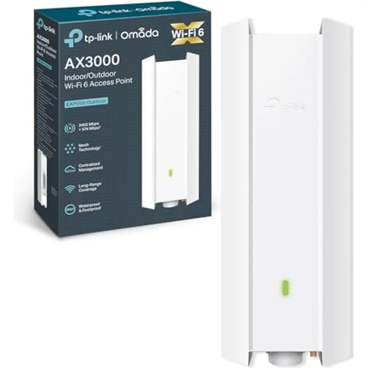 TP-Link Dual-Band Access Point AX3000 | WiFi 6, PoE+, nahtloses Roaming | Outdoor Indoor Bridge, Wetterfest
