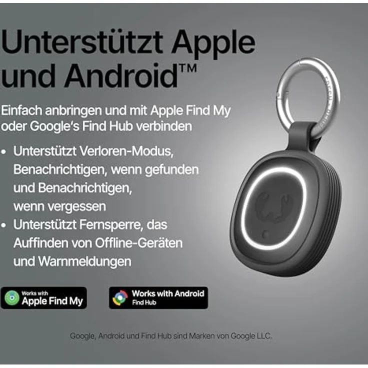 Fresh n Rebel Smart Finder 2, Schlüsselfinder mit IPX7 Schutz, LED-Anzeige, grau – Bild 4