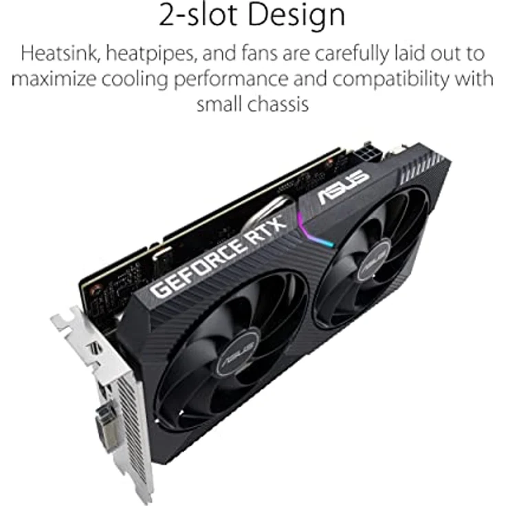 ASUS Dual GeForce RTX 3050 V2 OC Edition 8GB GDDR6 Gaming Grafikkarte (Nvidia RTX3050 V2, PCIe 4.0, HDMI 2.1, DisplayPort 1.4a, DUAL-RTX3050-O8G-V2) – Bild 3