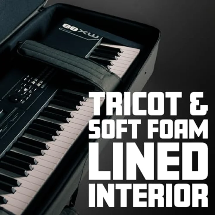 Gator Keyboard-Koffer (für Keyboards mit 88 Tasten, leicht, schlank, mit Rollen, Innenmaß ca. 137,2 x 38,1 x 15,2 cm) – Bild 10