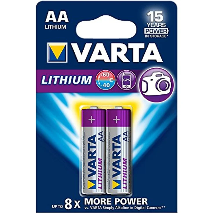 Varta Lithium AA Mignon LR06 Batterien (ideal für Digitalkamera Spielzeug GPS Geräte Sport- und Outdoor-Einsätze, 2er Pack) – Bild 2
