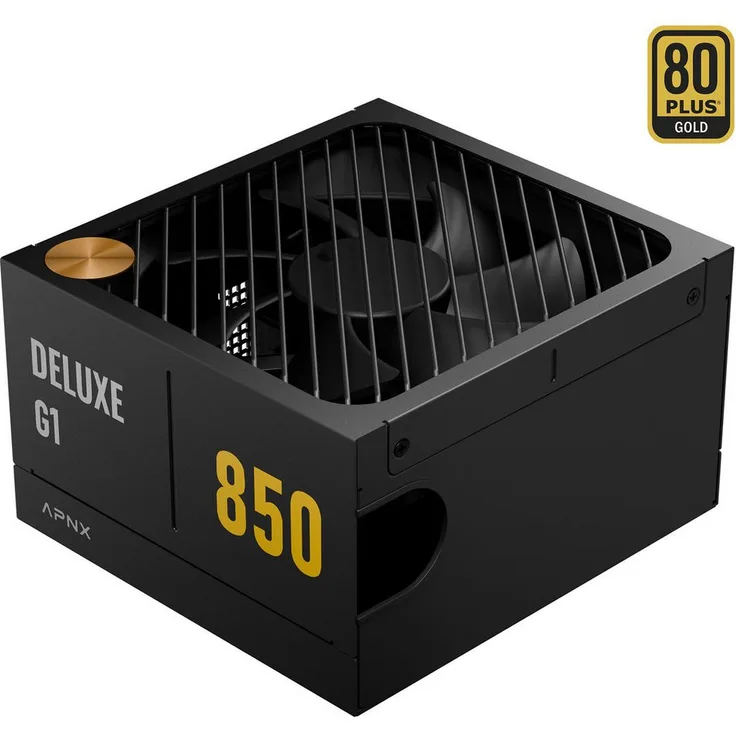 APNX APNX DELUXE G1 850, PC-Netzteil mit 80 PLUS Gold-Zertifizierung, nicht-modular, optimales Kabelmanagement