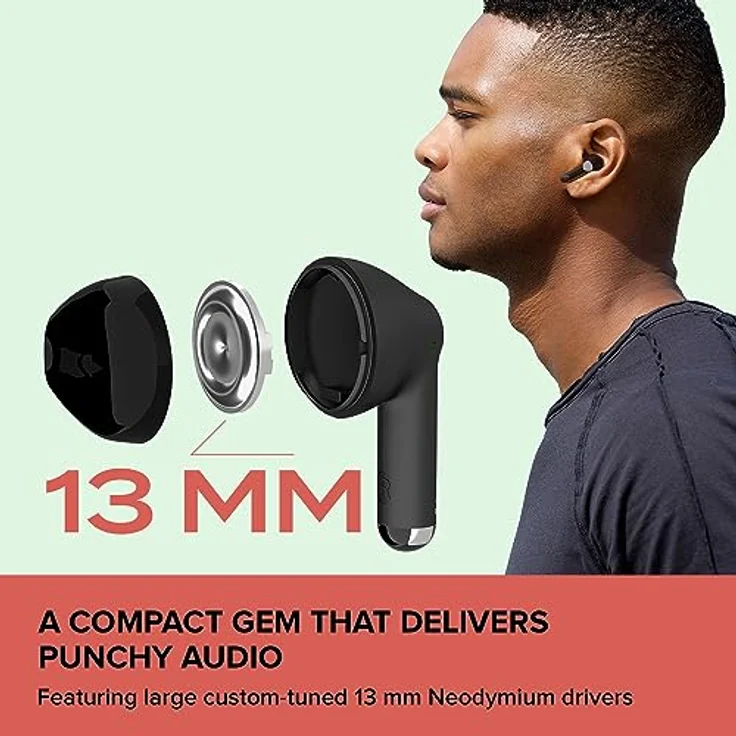 Creative Zen Air DOT Leichte, echte kabellose, schweißfeste In-Ear-Kopfhörer, mit ultrakompaktem Gehäuse, 13-mm-Neodym-Treiber, zwei Mikrofone mit ENC-Technologie, bis zu 24 Stunden Akkulaufzeit, Bluetooth 5.3. – Bild 3