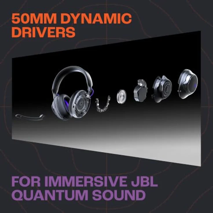 JBL QUANTUM 520, Over-ear Gaming-Headset mit Bluetooth, 50-mm-Treibern, abnehmbaren Kardioid-Mikrofon und bis zu 37 Stunden Akkulaufzeit, Coral – Bild 4