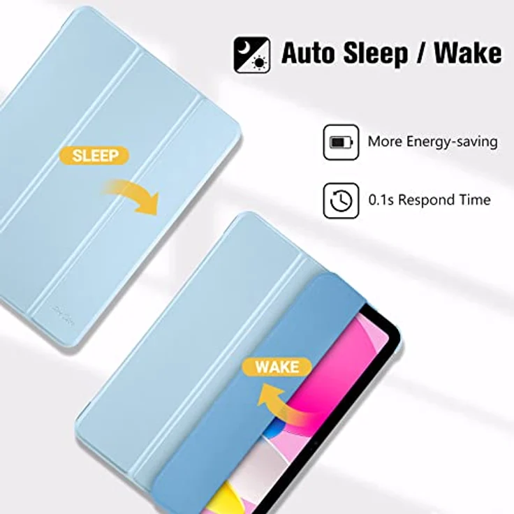 ProCase Hülle für iPad A16 11. Generation (2025) und iPad 10. Generation (2022), leichte und dünne Schutzhülle mit Auto Wake/Sleep-Funktion - Himmelblau – Bild 5